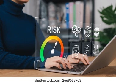 Board members reviewing cyber and technology risk dashboards in a modern boardroom.